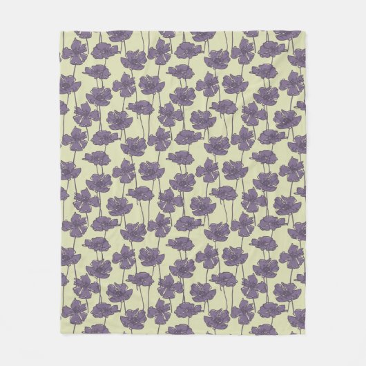 Kunstvolle Vintage-Blumenmuster-Hintergrund Fleecedecke (Vorderseite)