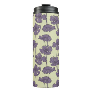 Kunstvolle Vintage-Blumenmuster-Hintergrund Thermosbecher