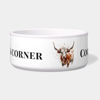 Kunstvolle Wasserfarbe Longhorn Western Ranch Art Napf
