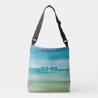 Kunstvolle Wasserfarben-Ozeanhorizont-Kunst mit in Tragetaschen Mit Langen Trägern