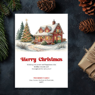 Kunstvolle Weihnachtsszene niedliche festliche Hei Feiertagskarte