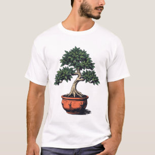 Kunstvoller Bonsai-Baum Im Steinguttopf T-Shirt