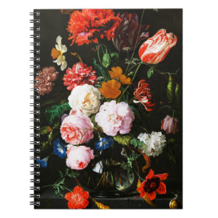 Kunstvoller Druck einer düsteren floralen Botanik  Notizblock