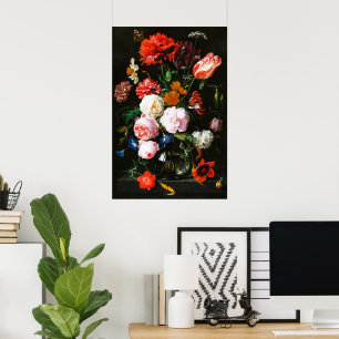 Kunstvoller Druck einer düsteren floralen Botanik  Poster