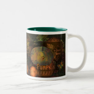 Kunstvoller Kürbis-Erntedank Zweifarbige Tasse