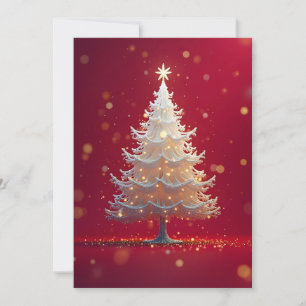 Kunstvoller weißer Weihnachtsbaum Einladung