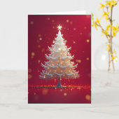 Kunstvoller weißer Weihnachtsbaum Karte (Gelbe Blume)