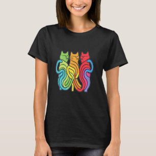Kunstvolles Regenbogen-Puzzle Regenbogen-Katze Rav T-Shirt