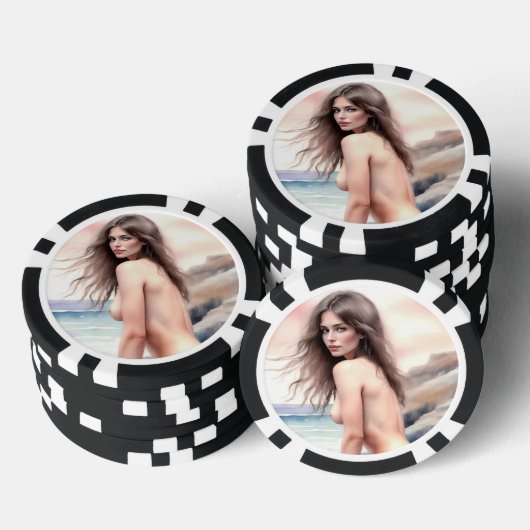 Kunstwerk am Strand Pokerchips (Stapel)