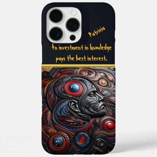 Kunstwerk aus Leder, das ein kosmisches Gesicht da Case-Mate iPhone Hülle (Rückseite)