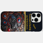 Kunstwerk aus Leder, das ein kosmisches Gesicht da Case-Mate iPhone Hülle (Rückseite (Horizontal))
