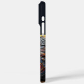 Kunstwerk aus Leder, das ein kosmisches Gesicht da Case-Mate iPhone Hülle (Rückseite / Links)