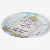 Kunstwerk-Baby-Party Pappteller (Schrägansicht)