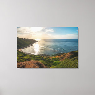 Kunstwerk Bluff Cove Sonnenuntergang   Küste Kalif Leinwanddruck