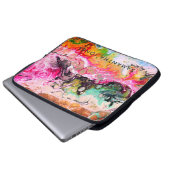 Kunstwerk farbenfrohe Farbe Stadt fett hell Laptopschutzhülle (Vorne Knopf)