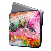 Kunstwerk farbenfrohe Farbe Stadt fett hell Laptopschutzhülle (Vorderseite Links)