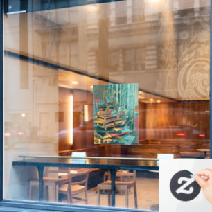 Kunstwerk für Bibliotheksliebhaber Fensteraufkleber