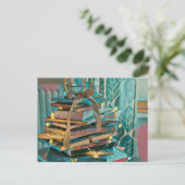 Kunstwerk für Bibliotheksliebhaber Postkarte (Stehend Vorderseite)