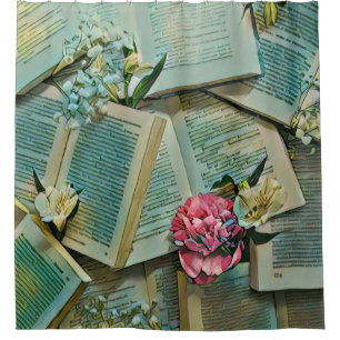 Kunstwerk für Buchliebhaber Duschvorhang