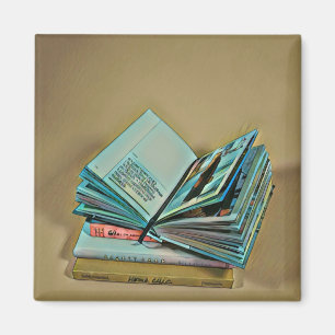 Kunstwerk für Buchliebhaber Magnet