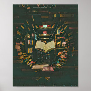 Kunstwerk für Buchliebhaber Poster