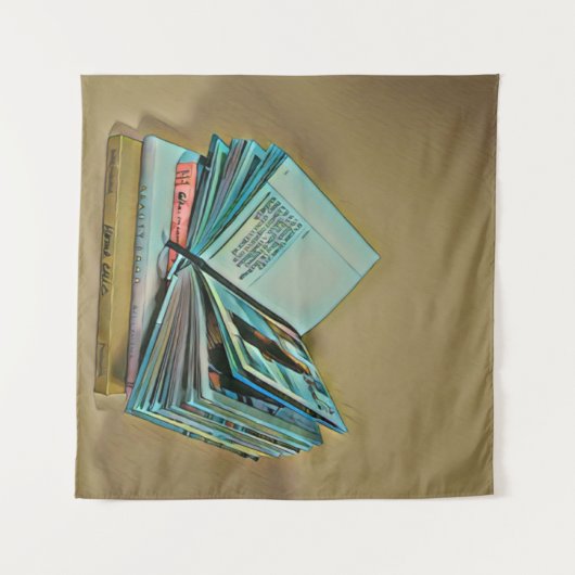 Kunstwerk für Buchliebhaber Wandteppich (Vorderseite (Horizontal))