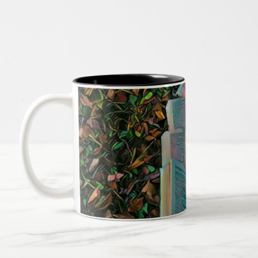 Kunstwerk für Buchliebhaber Zweifarbige Tasse (Links)