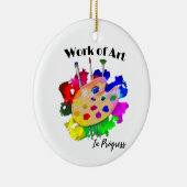 Kunstwerk in Bearbeitung Artist Palette Pinsel Keramik Ornament (Rechts)