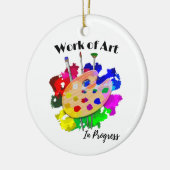 Kunstwerk in Bearbeitung Artist Palette Pinsel Keramik Ornament (Links)