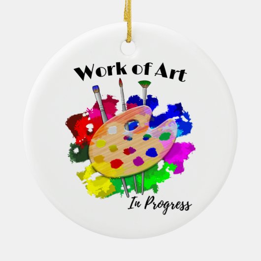 Kunstwerk in Bearbeitung Artist Palette Pinsel Keramik Ornament (Hinten)