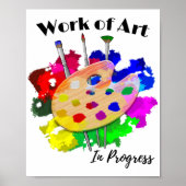 Kunstwerk in Bearbeitung Artist Palette Pinsel Poster (Vorne)