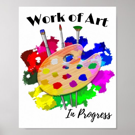 Kunstwerk in Bearbeitung Artist Palette Pinsel Poster (Vorne)