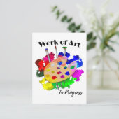 Kunstwerk in Bearbeitung Artist Palette Pinsel Postkarte (Stehend Vorderseite)