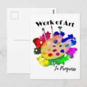 Kunstwerk in Bearbeitung Artist Palette Pinsel Postkarte (Vorne/Hinten)