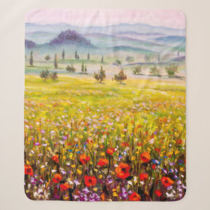 Kunstwerk Italienische Toskana Zypressen Landschaf Sherpadecke