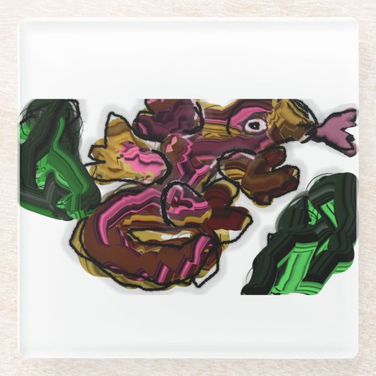 Kunstwerk Lizard Glasuntersetzer (Vorderseite)