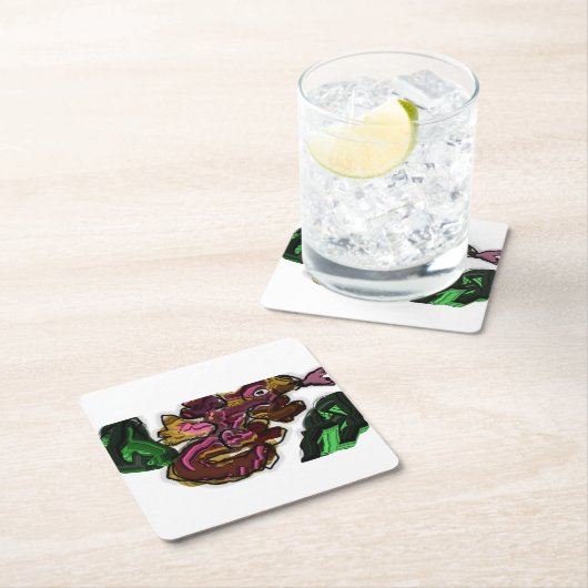 Kunstwerk Lizard Rechteckiger Pappuntersetzer (Vor Ort)