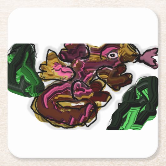 Kunstwerk Lizard Rechteckiger Pappuntersetzer (Vorderseite)