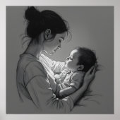 Kunstwerk Mutter & Baby Poster (Vorne)