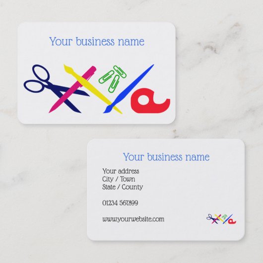 Kunstwerkzeuge, für Handwerk, Künstler, Lehrer Visitenkarte (Vorne/Hinten)