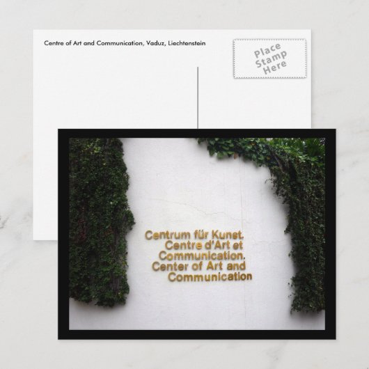 Kunstzentrum Vaduz Postkarte (Vorne/Hinten)