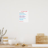 Kunstzimmer-Aufgaben (in Farben) - Poster (Küche)