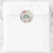 kunterbunt runder aufkleber (Tasche)