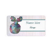 Kunterbunter Elch Adressaufkleber (Vorne)