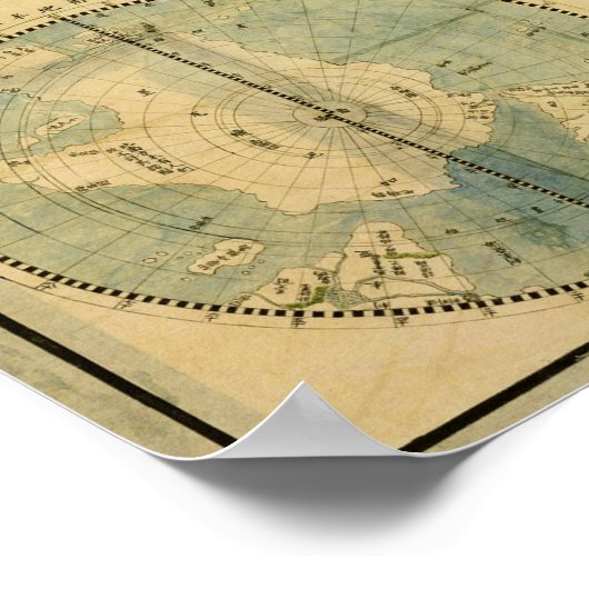 Kunyu Wanguo Quantu 1602 Japanische Weltkarte Poster (Ecke)