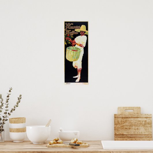 KUNZE KAFFEE Kaffeebohnen Vintage Lebensmittelwerb Poster (Küche)