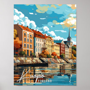 Kuopio Finnland Vintage-Reiseillustration Poster
