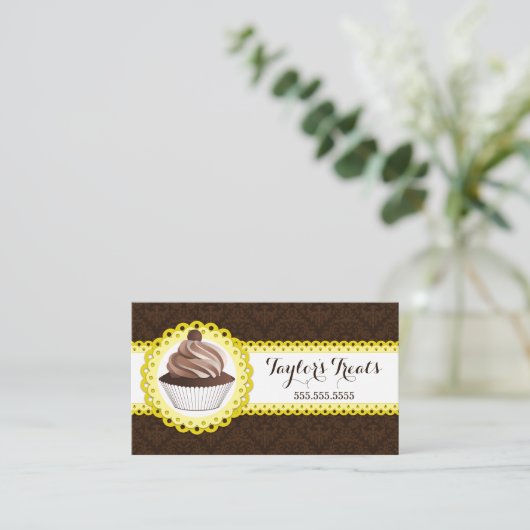 Kupcake Bäckerei Damaskus Scalloorder Visitenkarte (Stehend Vorderseite)