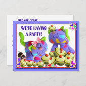 KUPCAKES EINLADUNG ~ Postkarte (Vorne/Hinten)