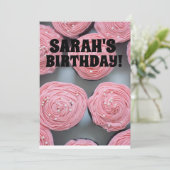 KUPCAKES GEBURTSTAGSPARTEI! EINLADUNGEN (Stehend Vorderseite)